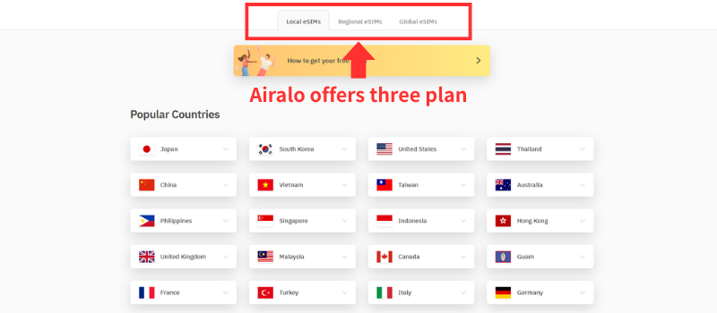 Airalo plan