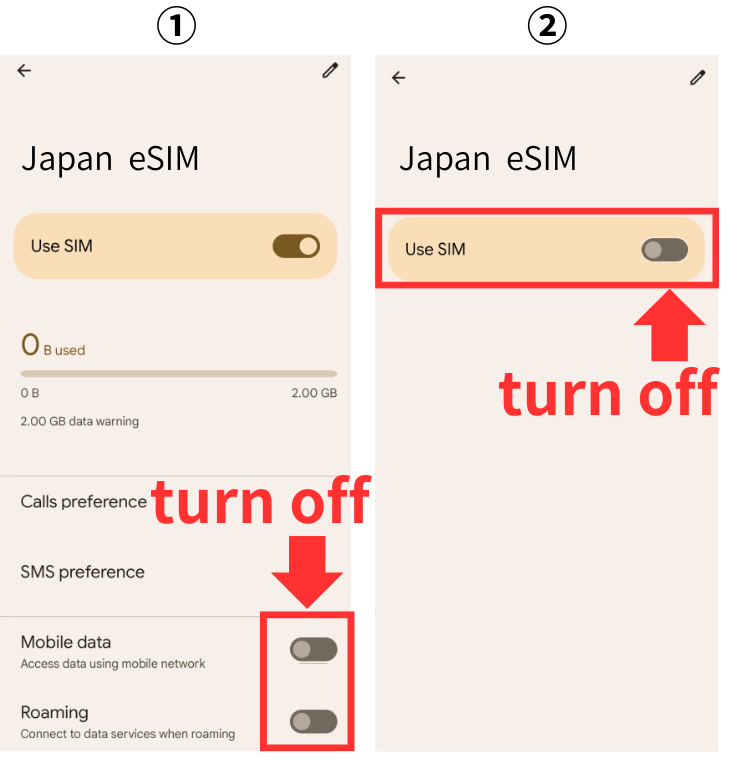 Android delete eSIM