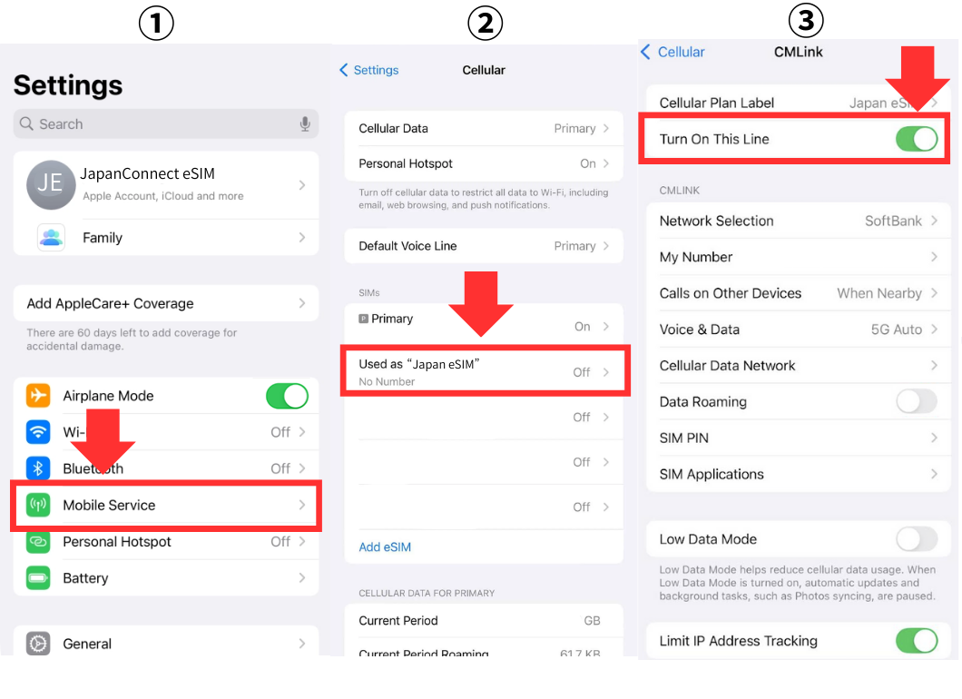 iPhone turn on eSIM