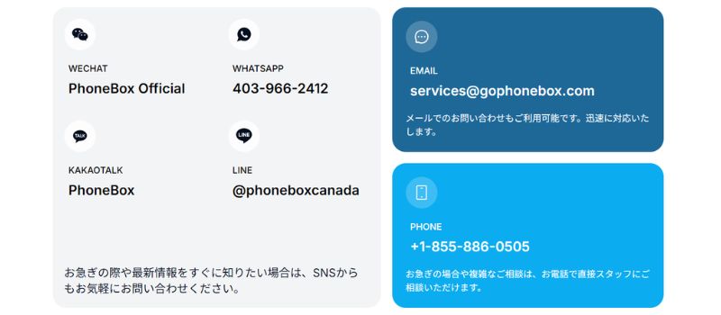 Phonebox 問い合わせサポート