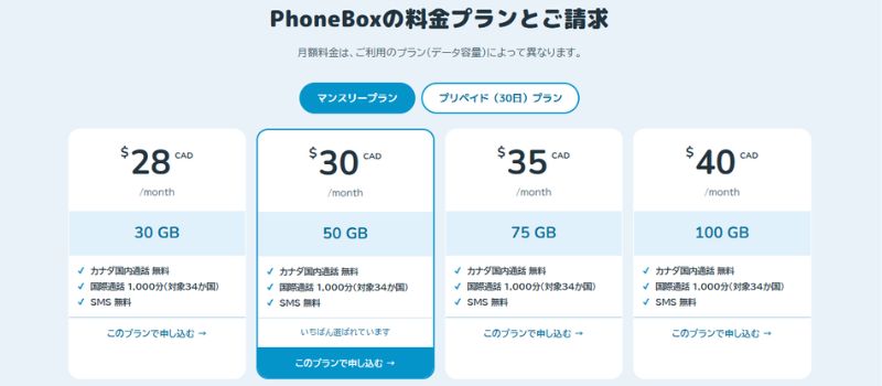 Phonebox マンスリープラン