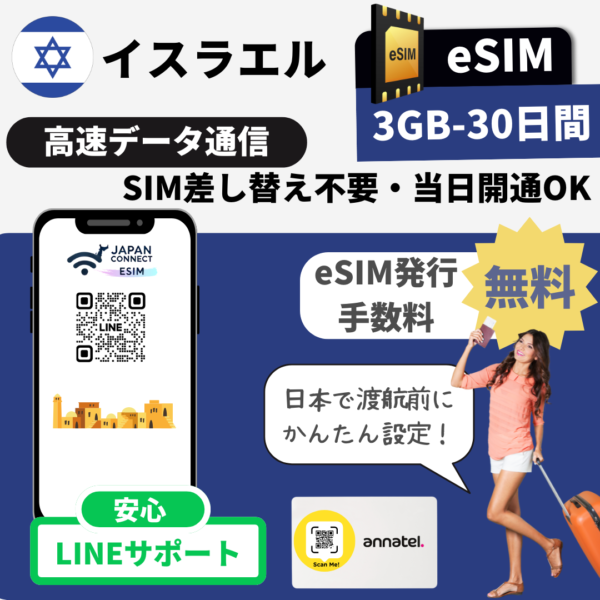 イスラエル | eSIM | 3GB-10GB | 30日間 | 高速データ通信(TGT)