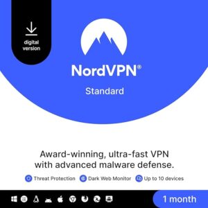 Nord VPN Standard - 1 month - The best VPN service for Wi-Fi when traveling abroad